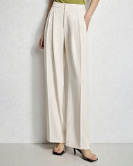 Triacetat-Hose mit geradem Bein und Seidenfutter