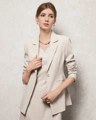 Triacetat-Blazer mit Seidenfutter in maßgeschneiderter Passform
