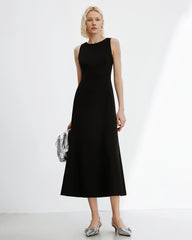 Triacetat-Maxikleid in A-Linie ohne Ärmel