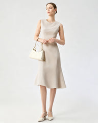 Ärmelloses Triacetat-Midikleid mit ausgestelltem Saum