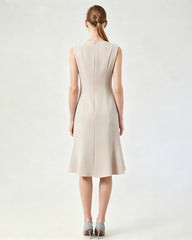 Ärmelloses Triacetat-Midikleid mit ausgestelltem Saum
