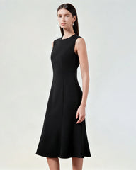 Ärmelloses Triacetat-Midikleid mit ausgestelltem Saum