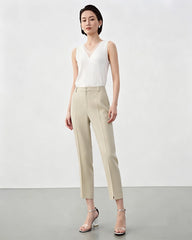 Triacetat-Hose in Slim Fit mit Knöchellänge