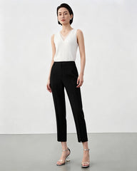 Triacetat-Hose in Slim Fit mit Knöchellänge