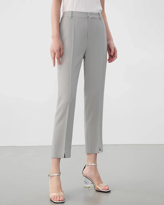 Triacetat-Hose in Slim Fit mit Knöchellänge