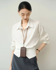 Maßgeschneiderte Triacetat-Bluse mit Knöpfen
