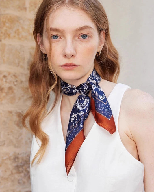 Unisex Paisley Seidentuch 53x53cm