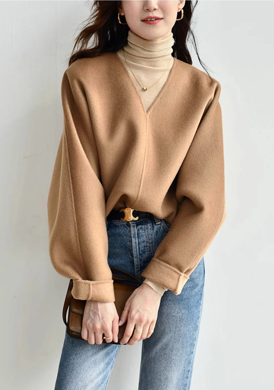 Wollpullover, Jacke mit V-Ausschnitt