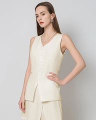40 Momme Seidene Blazer-Weste