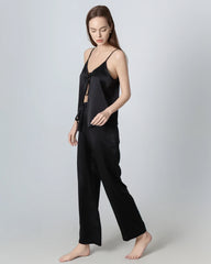 Damen Seiden-Pyjama-Set, V-Ausschnitt Camisole