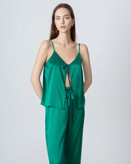 Damen Seiden-Pyjama-Set, V-Ausschnitt Camisole