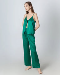 Damen Seiden-Pyjama-Set, V-Ausschnitt Camisole