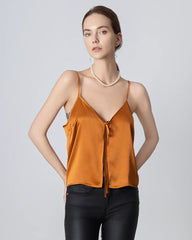 Seiden-Camisole mit V-Ausschnitt und Frontöffnung
