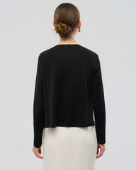 Waschbarer Seiden-Jersey Cardigan mit Knopfleiste vorne