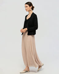 Waschbarer Seidenjersey Cardigan mit Drapierung