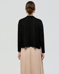 Waschbarer Seidenjersey Cardigan mit Drapierung