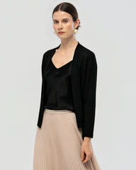 Waschbarer Seidenjersey Cardigan mit Drapierung