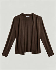 Waschbarer Seidenjersey Cardigan mit Drapierung