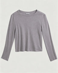 Waschbares Seiden-Jersey Langarm-T-Shirt