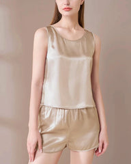 Pyjama-Set aus waschbarer Seide mit Trägertop