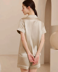 Kurzes Seidenpyjama-Set – waschbar