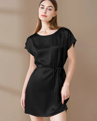 Seiden-Pyjama-Kleid mit Spitze – waschbar