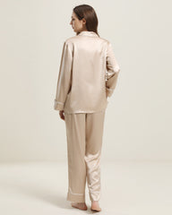 22Momme Klassisches Seiden-Pyjama-Set Champagne