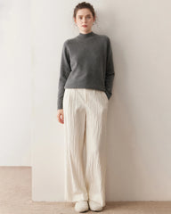 Damen-Kaschmirpullover mit Zopfmuster und Raglanärmeln