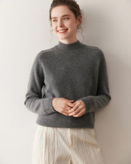Damen-Kaschmirpullover mit Zopfmuster und Raglanärmeln