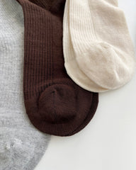Damen Gerippte Cashmere-Modal-Mix Slouchy Socken