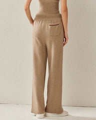 Damen Kaschmir-Straight-Wide-Leg-Hosen