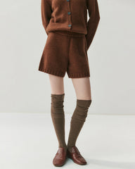 Damen Kaschmir-Woll Cardigan & Shorts Set