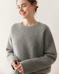 Damen Kaschmir-Woll Strickpullover und Shorts Set