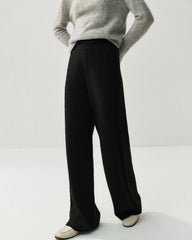 Damen Kaschmir-Woll Strickhose mit weitem Bein