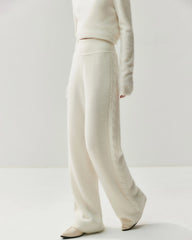 Damen Kaschmir-Woll Strickhose mit weitem Bein