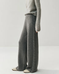 Damen Kaschmir-Woll Strickhose mit weitem Bein