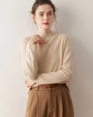 Damen-Kaschmirpullover mit halbem Stehkragen