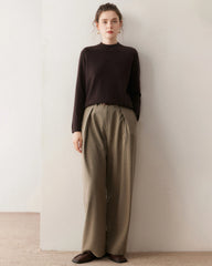 Damen-Kaschmirpullover mit halbem Stehkragen