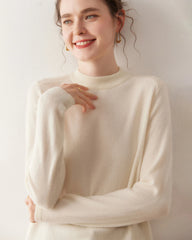 Damen-Kaschmirpullover mit halbem Stehkragen