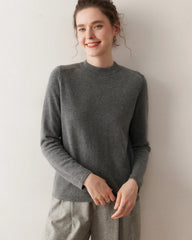 Damen-Kaschmirpullover mit halbem Stehkragen