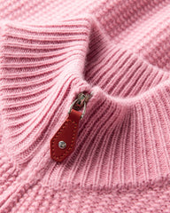 Damen-Kaschmirpullover mit halbem Reißverschluss