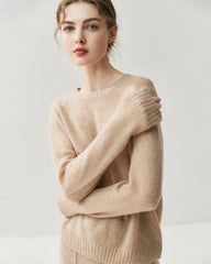 Damen Leichter Kaschmirpullover mit Rundhalsausschnitt