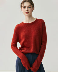 Damen Leichter Kaschmirpullover mit Rundhalsausschnitt