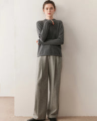 Damen-Leichter Kaschmirpullover mit Stehkragen