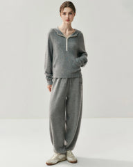 Damen Kaschmir-Wollhose mit lockerem Schnitt