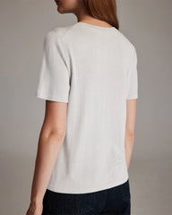 Damen-T-Shirt aus Seidenjersey mit kurzen Ärmeln