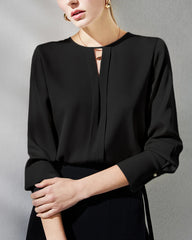 Seidenbluse mit Schlitz für Damen