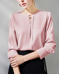 Seidenbluse mit Schlitz für Damen
