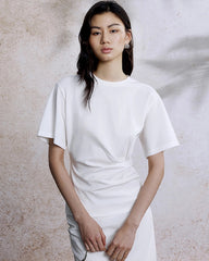 Damen T-Shirt aus Seidenjersey mit Faltenbund