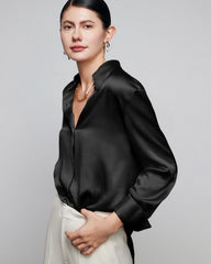 30 Momme Damen-Seidenbluse im Lässigen Stil